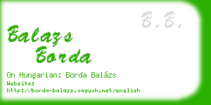 balazs borda business card