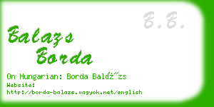 balazs borda business card
